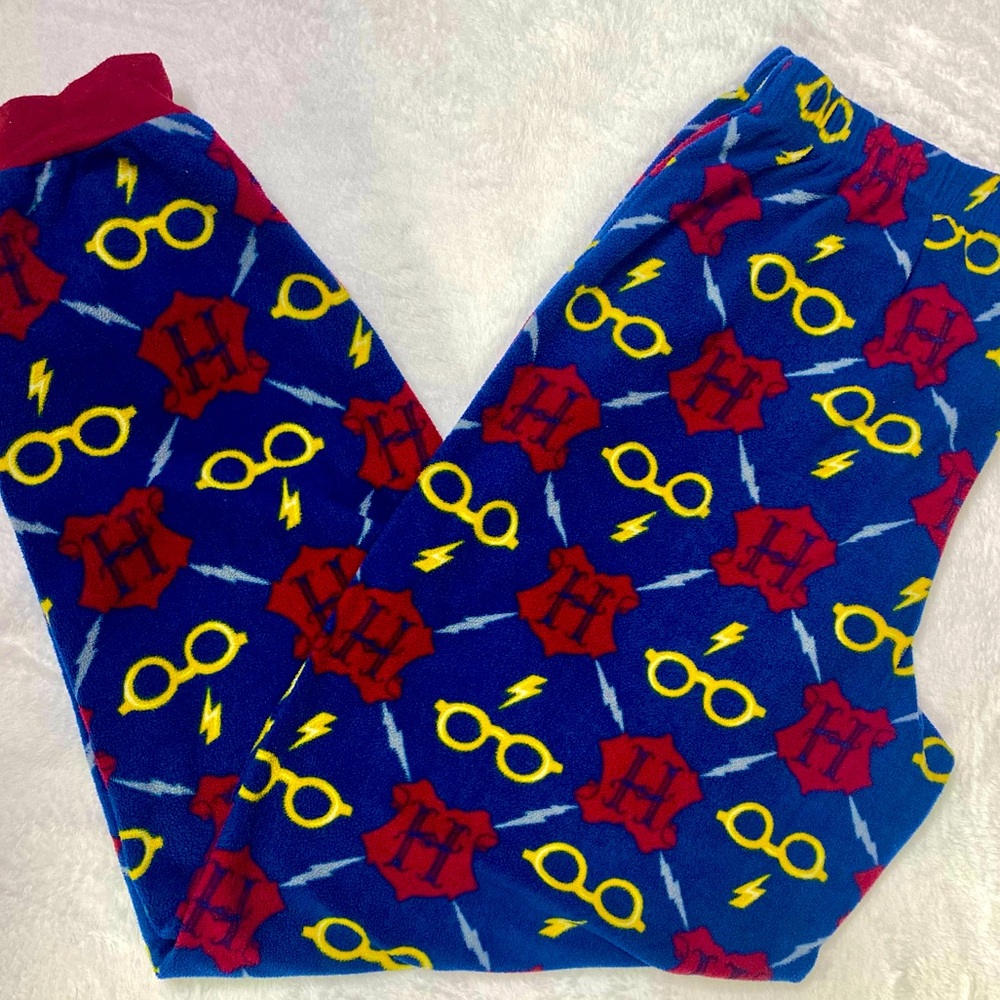 Harry Potter "Mischief Managed” Jogger Style Lightweight Fleece Pajama Pant Sz L